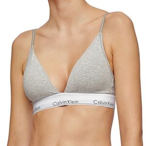 - Calvin Klein L Icon Cotton Gray Convertible Triangle Bralette! NEW!
